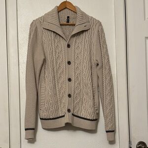 RVCA Men's Beige Cable Knit Sweater